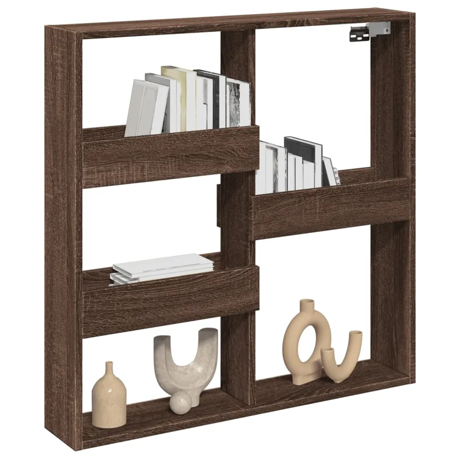 Armoire murale chêne marron 80x15x80 cm bois d'ingénierie - 3