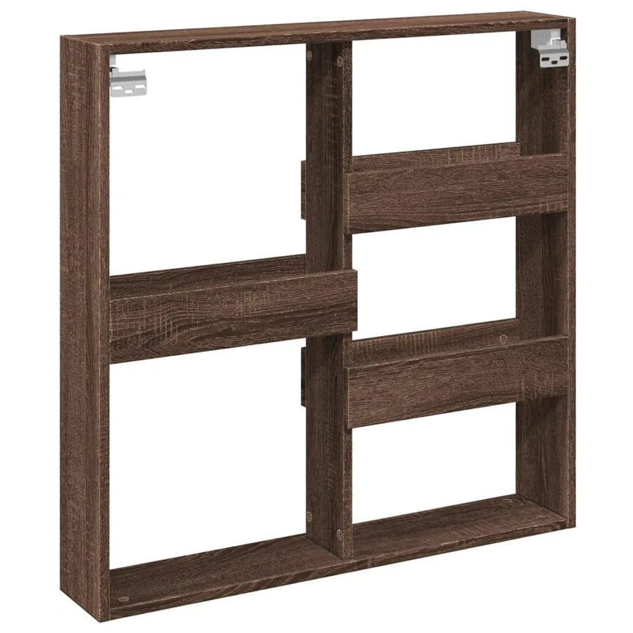 Armoire murale chêne marron 80x15x80 cm bois d'ingénierie - 6