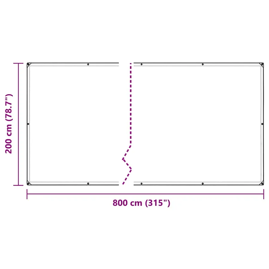 Couverture végétale avec œillets 2x6 m PVC - 10
