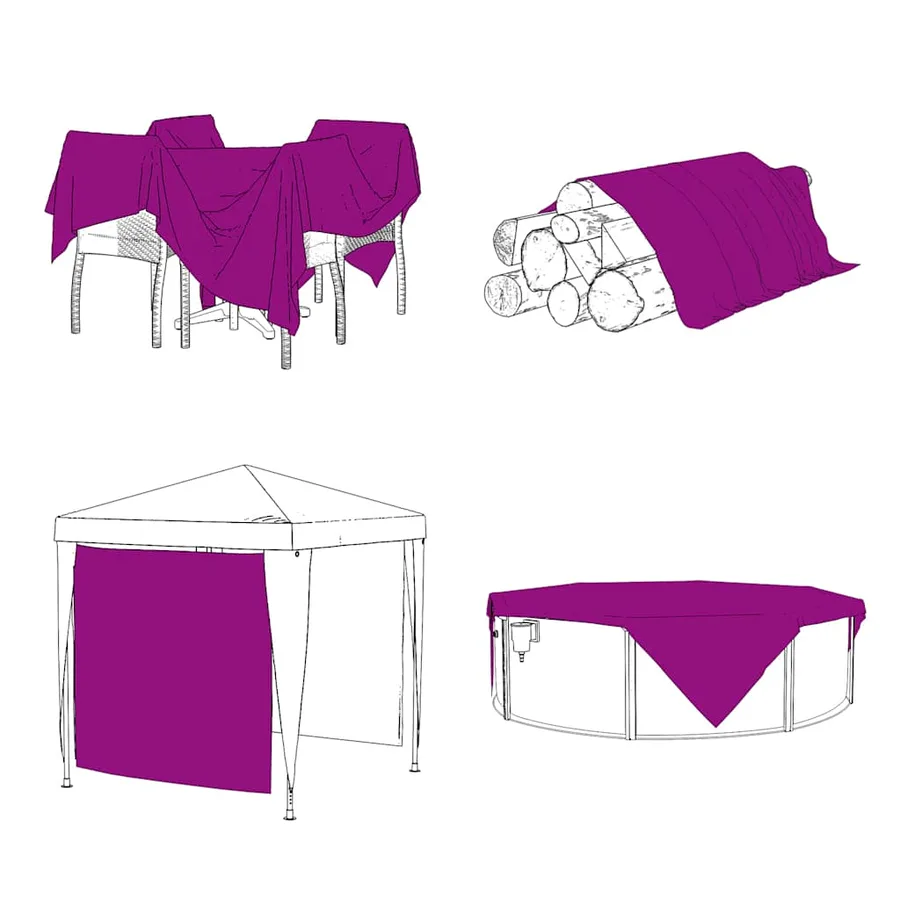 Couverture végétale avec œillets 2x6 m PVC - 5