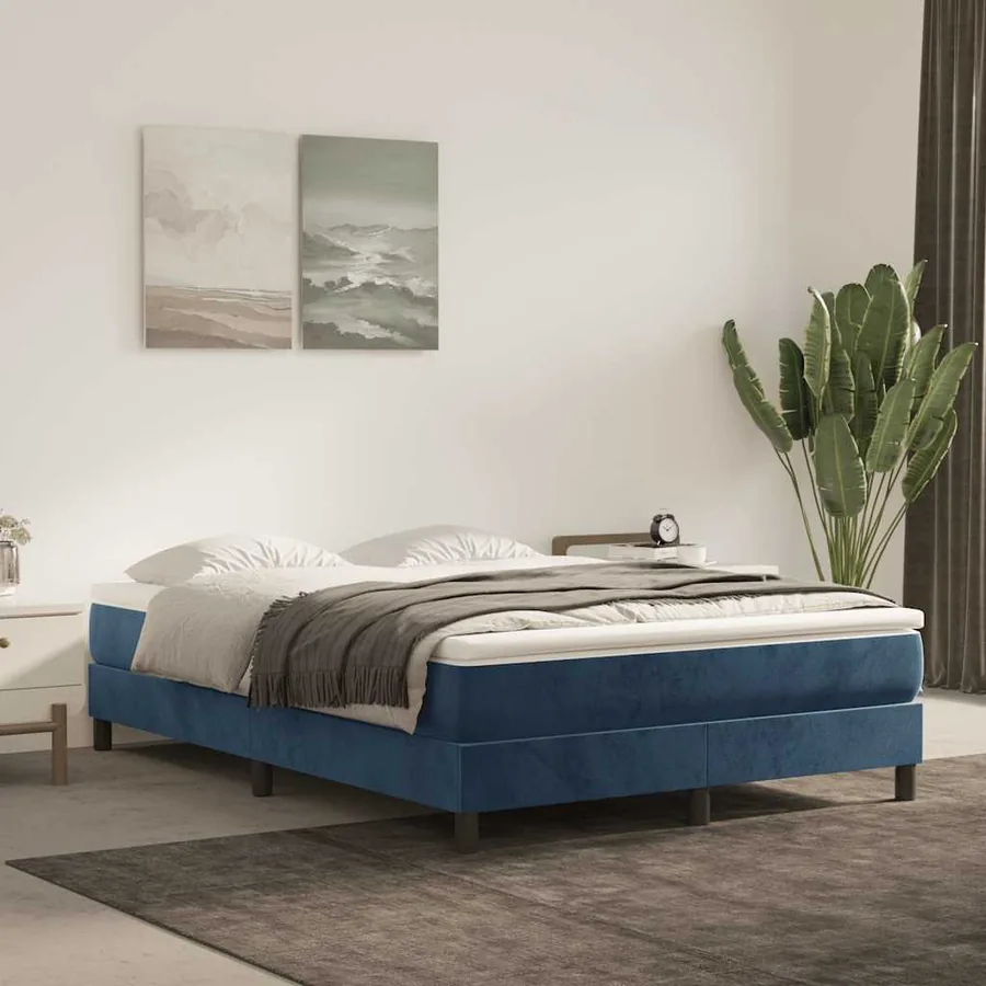 Matelas à ressorts ensachés 140 x 220 cm Bleu foncé
