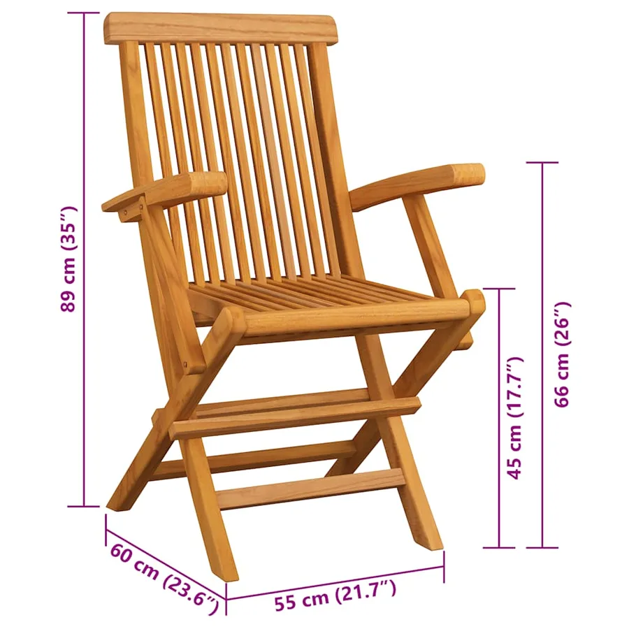 Chaises de jardin avec coussins bleu clair lot de 3 Teck massif - 11