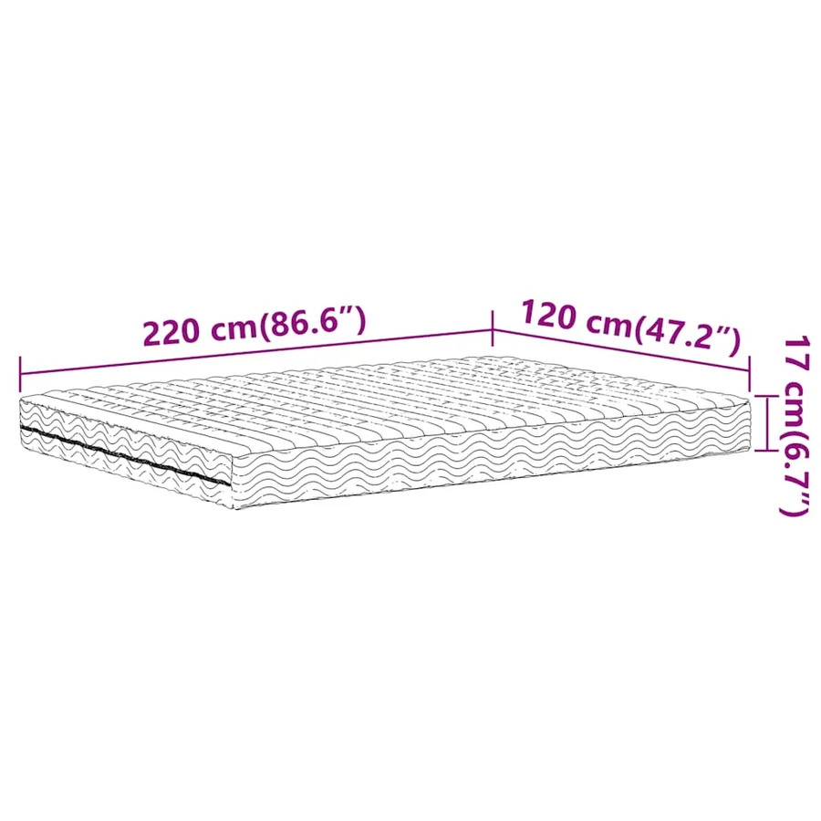 Matelas en mousse blanc 120x220 cm dureté H2 H3 - 9