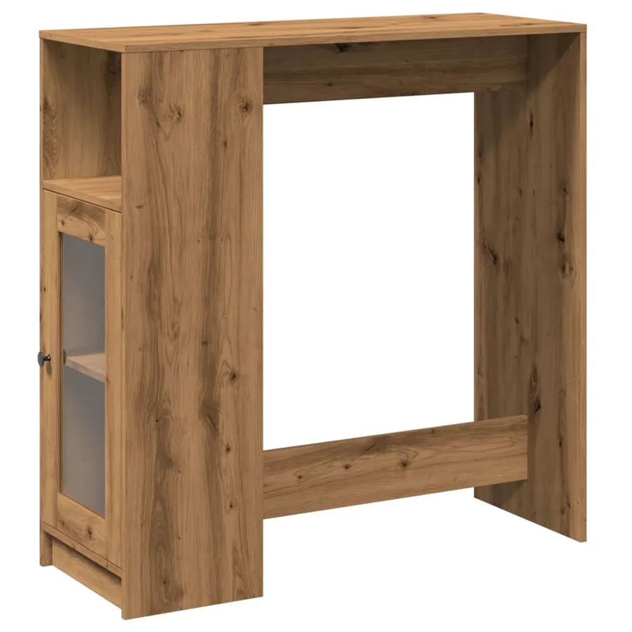 Table de bar avec étagères chêne artisanal bois d'ingénierie - 2