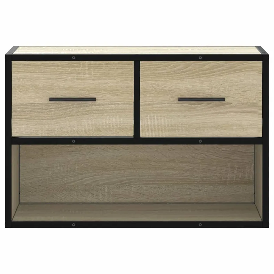 Meuble TV chêne sonoma 60x31x39,5 cm bois d'ingénierie et métal - 4