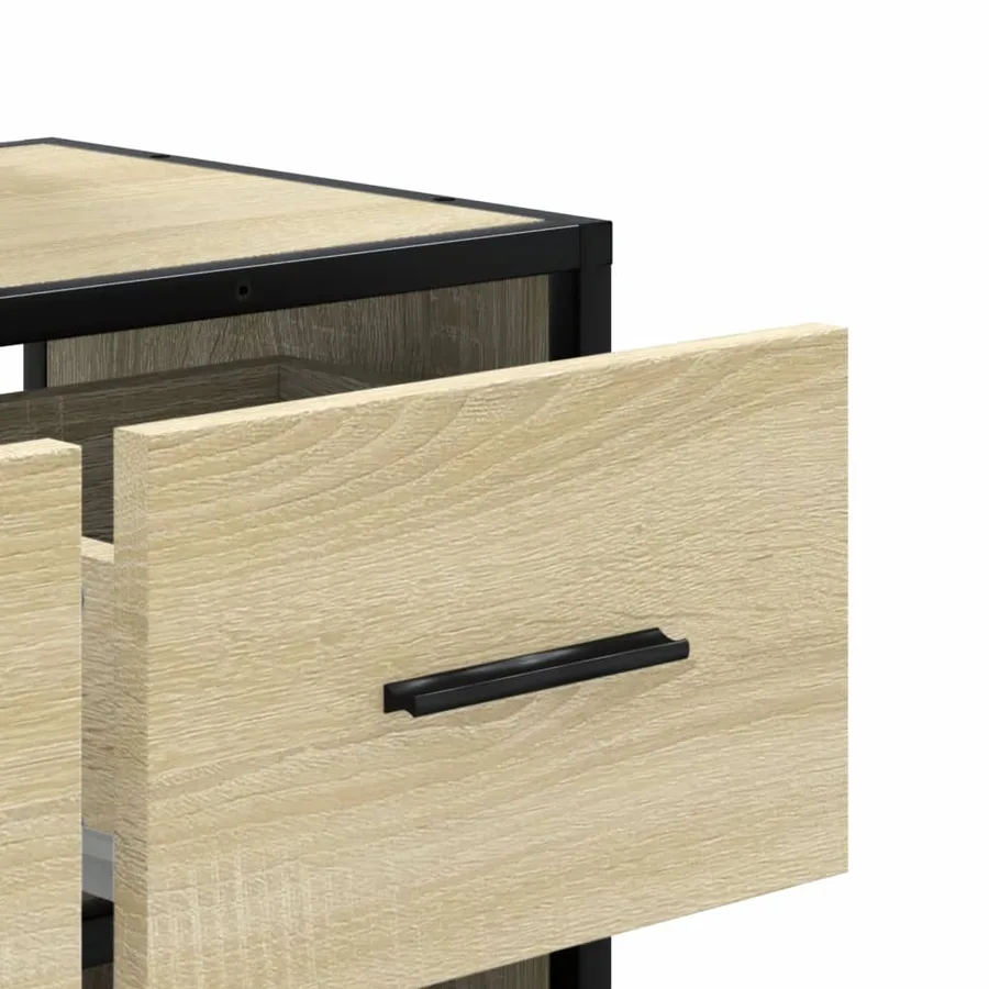 Meuble TV chêne sonoma 60x31x39,5 cm bois d'ingénierie et métal - 8