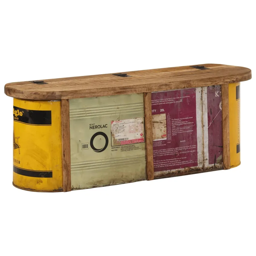 Banc de rangement/buffet 120x30x40 cm bois de récupération - 10