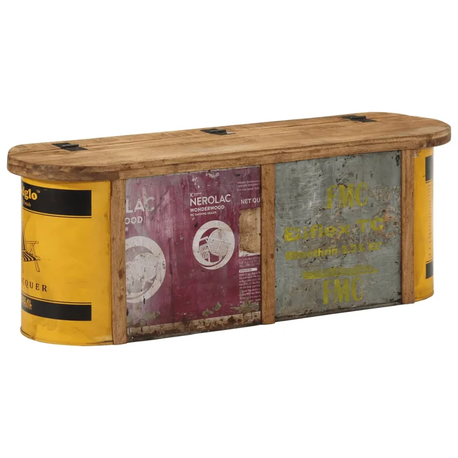 Banc de rangement/buffet 120x30x40 cm bois de récupération - 11