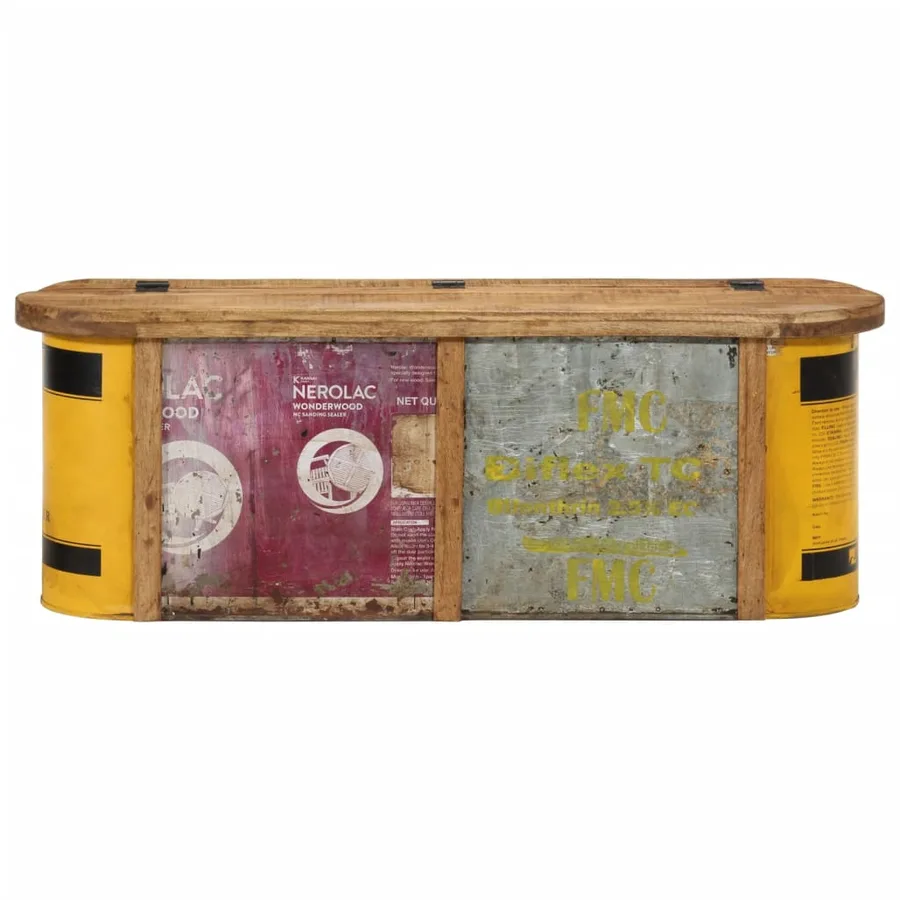 Banc de rangement/buffet 120x30x40 cm bois de récupération - 4