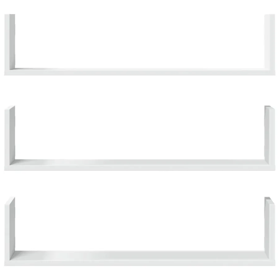 Étagères murales 3 pcs blanc 80x18x18 cm bois d'ingénierie - 4