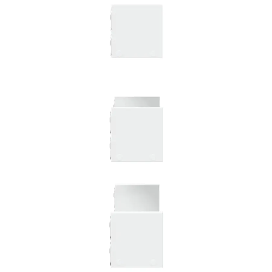 Étagères murales 3 pcs blanc bois d'ingénierie - 5