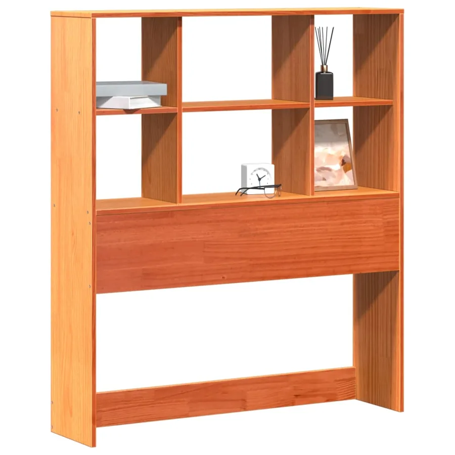 Tête de lit avec rangement cire marron 100cm bois massif de pin - 2