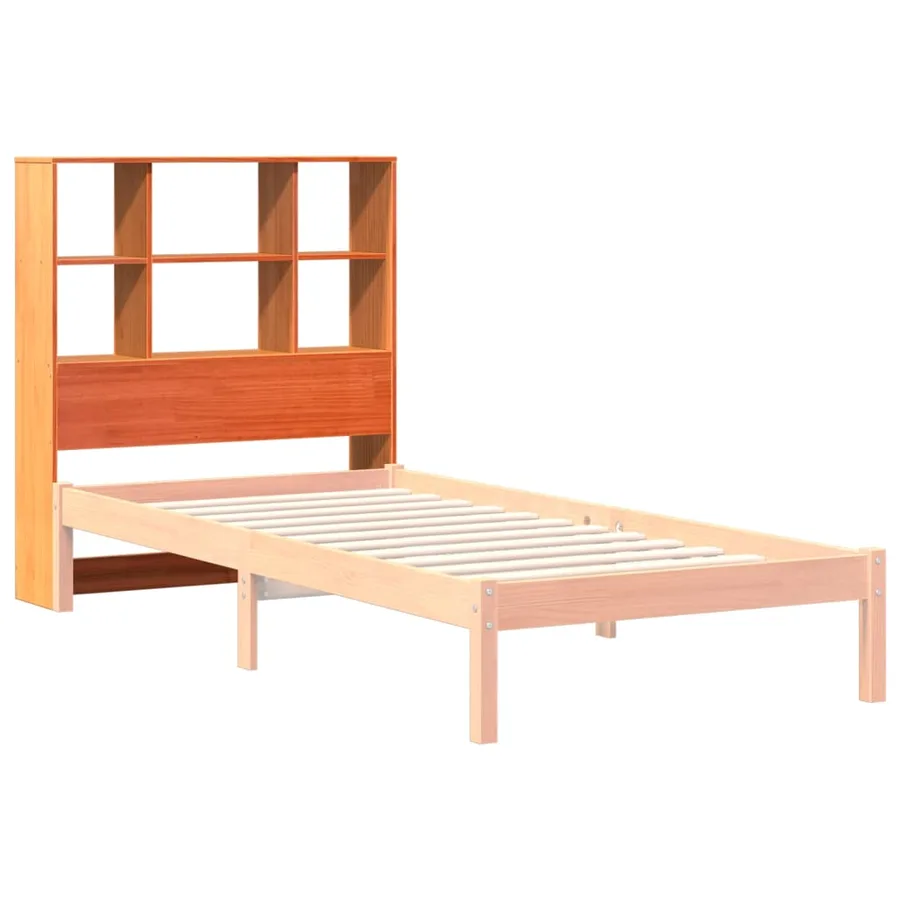 Tête de lit avec rangement cire marron 100cm bois massif de pin - 7