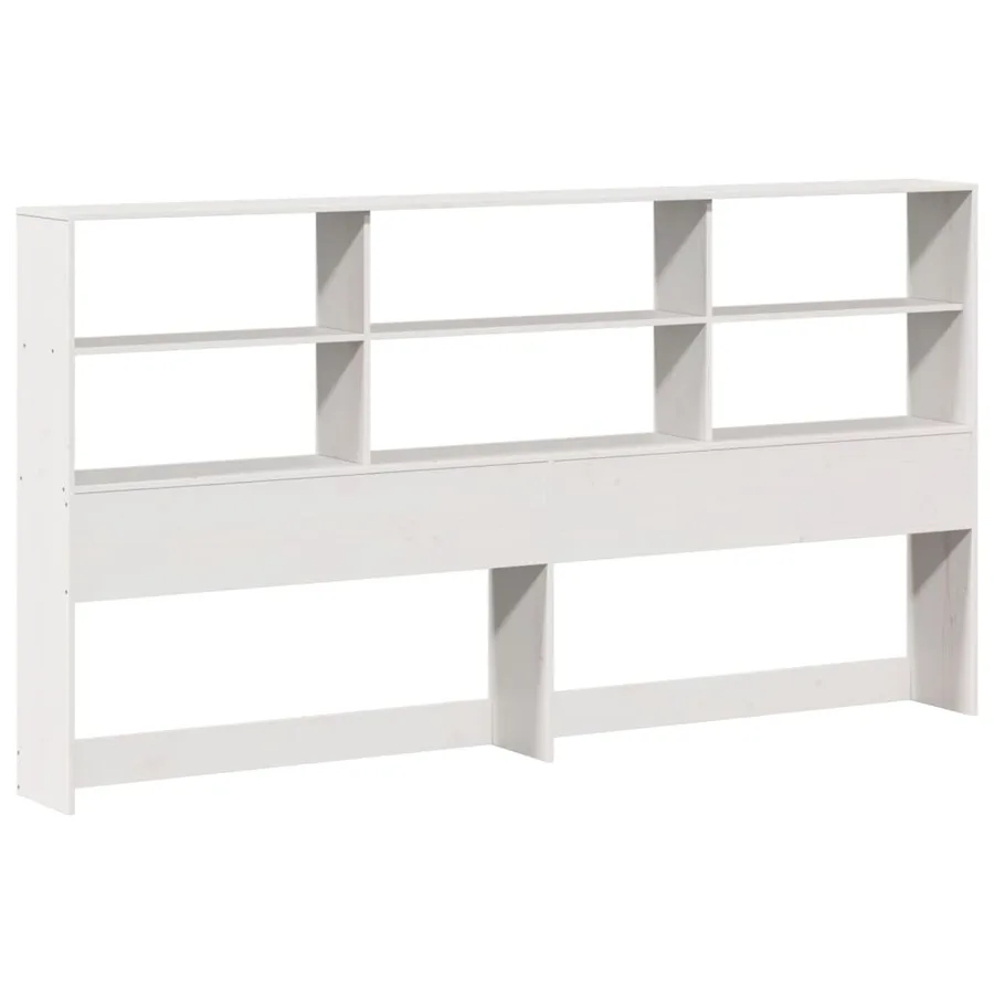 Tête de lit avec rangement blanc 180 cm bois massif de pin - 3