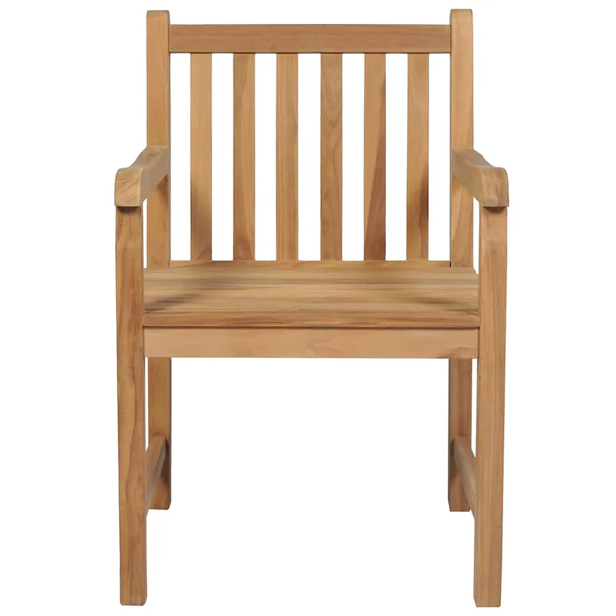 Chaises de jardin lot de 2 et coussins anthracite Bois de teck - 3