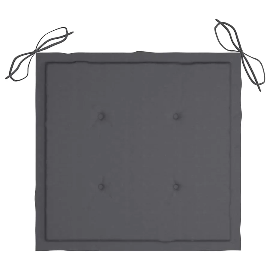 Chaises de jardin lot de 2 et coussins anthracite Bois de teck - 7