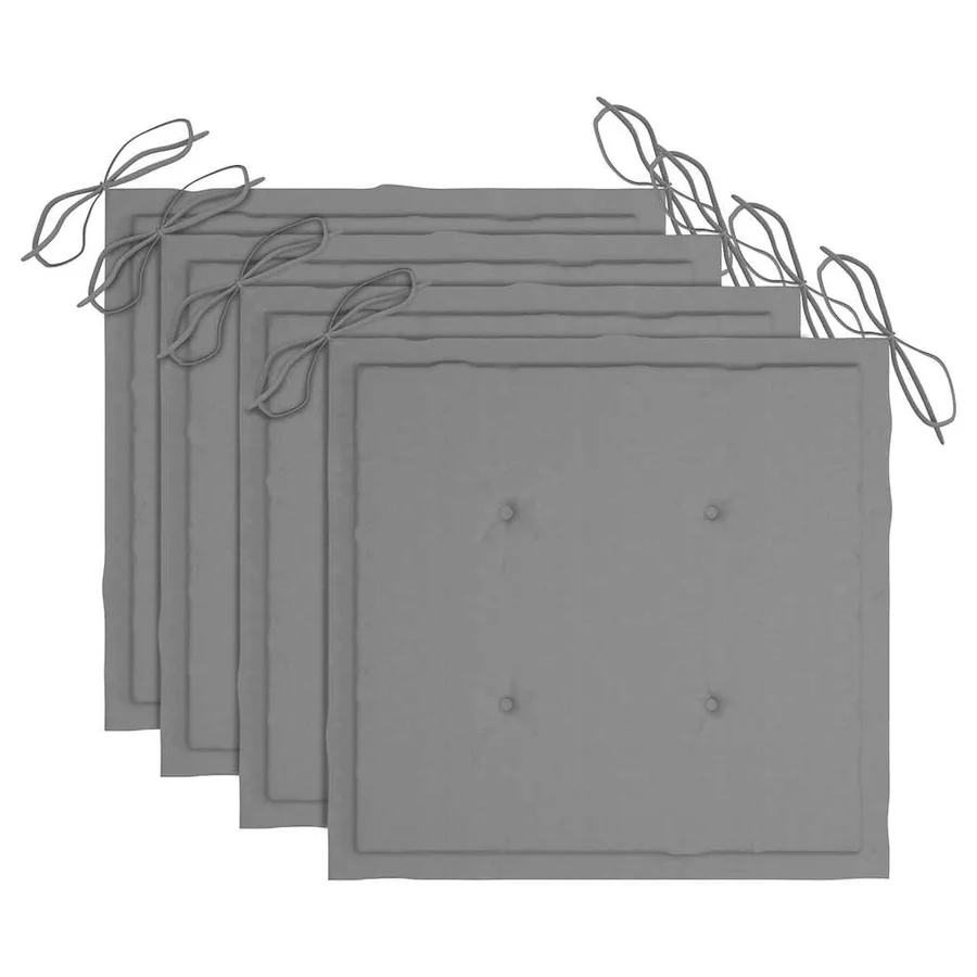 Chaises pliables de jardin avec coussins lot de 4 Teck solide - 6