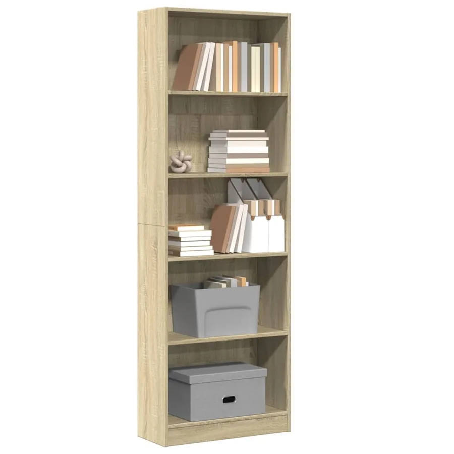 Bibliothèque chêne sonoma 60x24x176 cm bois d'ingénierie