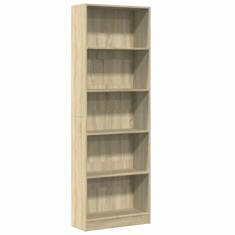 Bibliothèque chêne sonoma 60x24x176 cm bois d'ingénierie - 2
