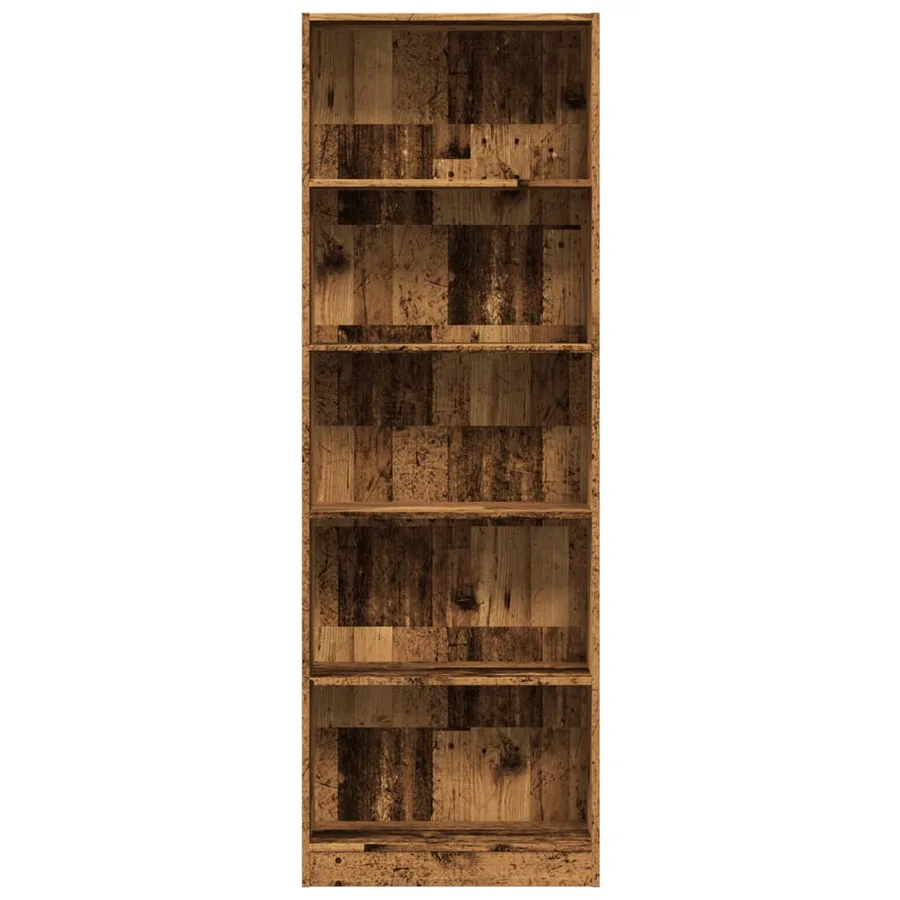 Bibliothèque vieux bois 60x24x176 cm bois d'ingénierie - 4