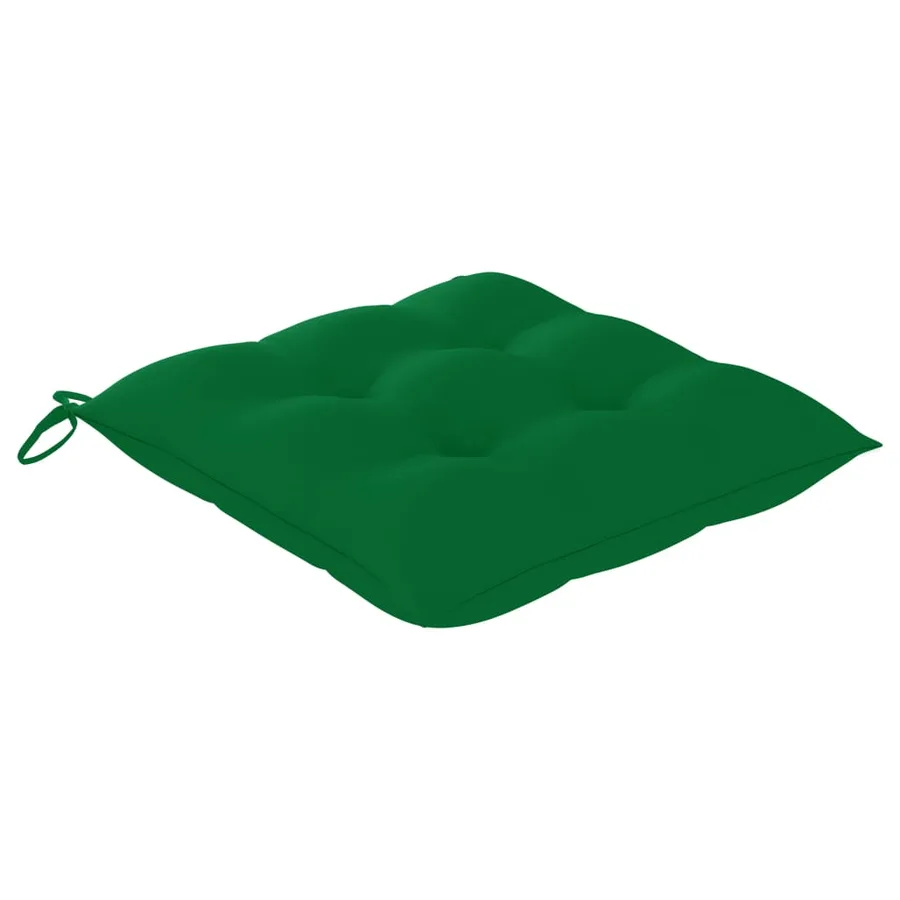 Chaises de jardin lot de 6 et coussins vert Bois de teck solide - 8