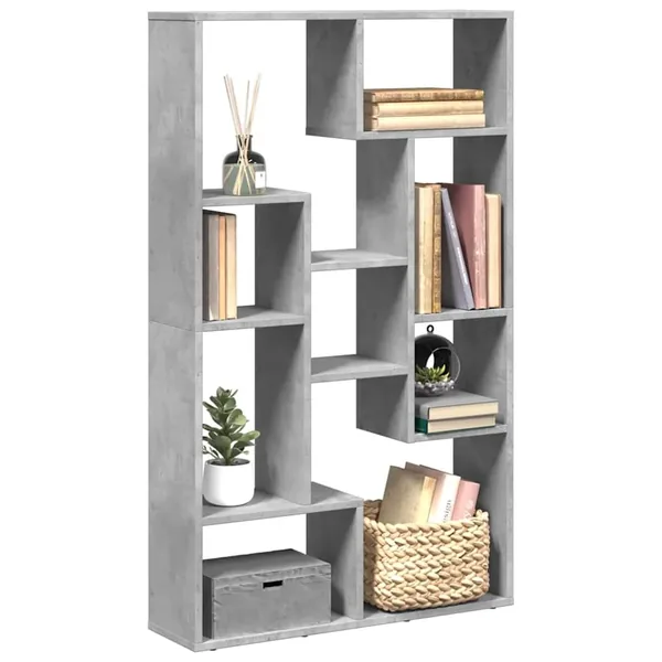 Bibliothèque gris béton 72x20x120,5 cm bois d'ingénierie