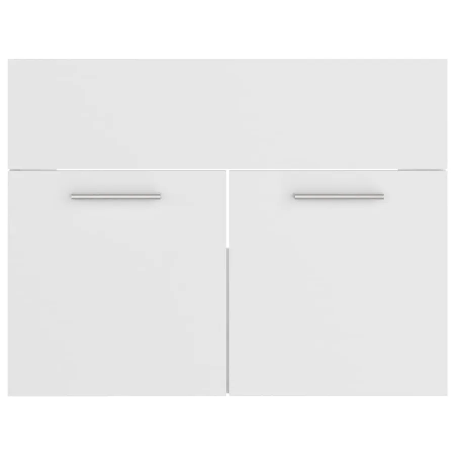 Ensemble de meubles de salle de bain blanc bois d'ingénierie - 8