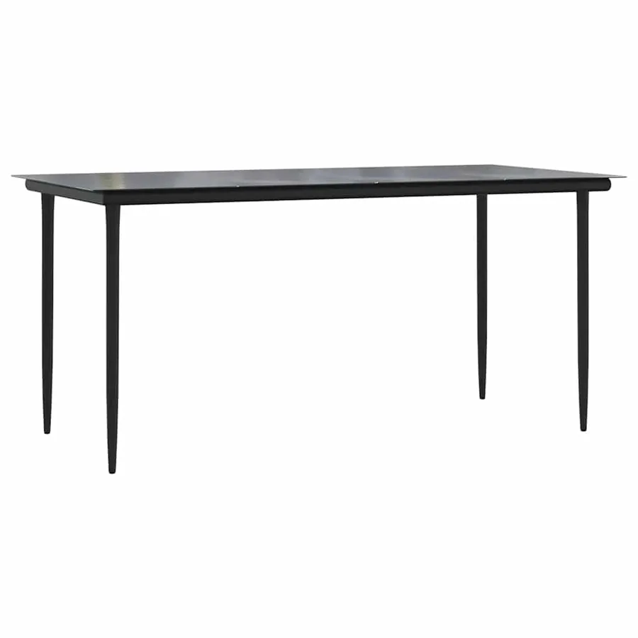 Ensemble à manger de jardin 7 pcs Noir Résine tressée - 8