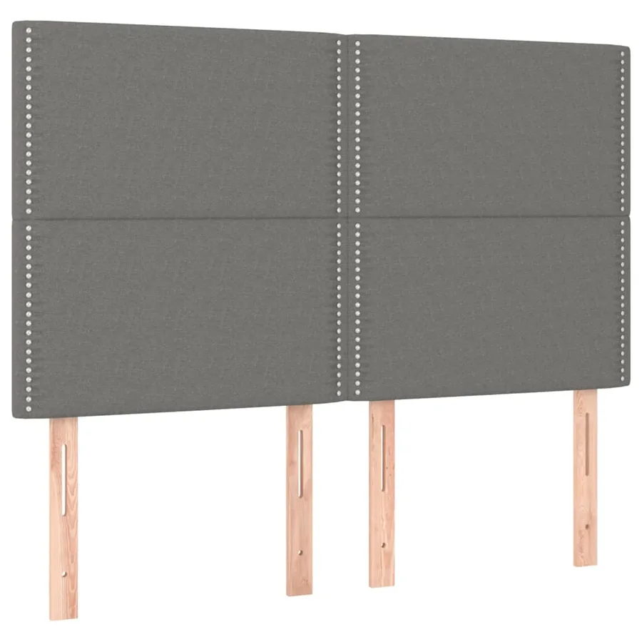 Sommier à lattes de lit avec matelas Gris foncé 140x200cm Tissu - 6