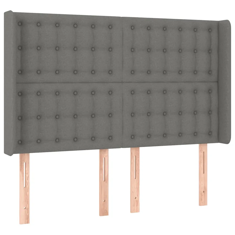 Sommier à lattes de lit matelas LED Gris foncé 140x200 cm Tissu - 7