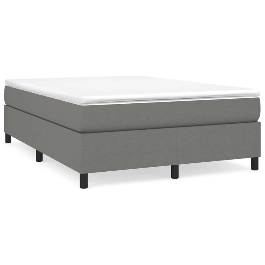 Sommier à lattes de lit avec matelas Gris foncé 140x200cm Tissu - 2