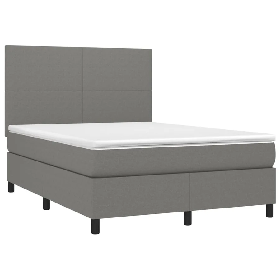 Sommier à lattes de lit avec matelas Gris foncé 140x200cm Tissu - 3