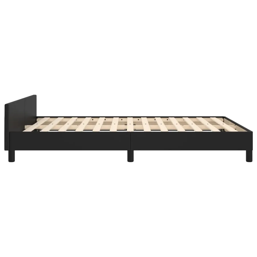 Cadre de lit sans matelas noir 140x190 cm similicuir - 7