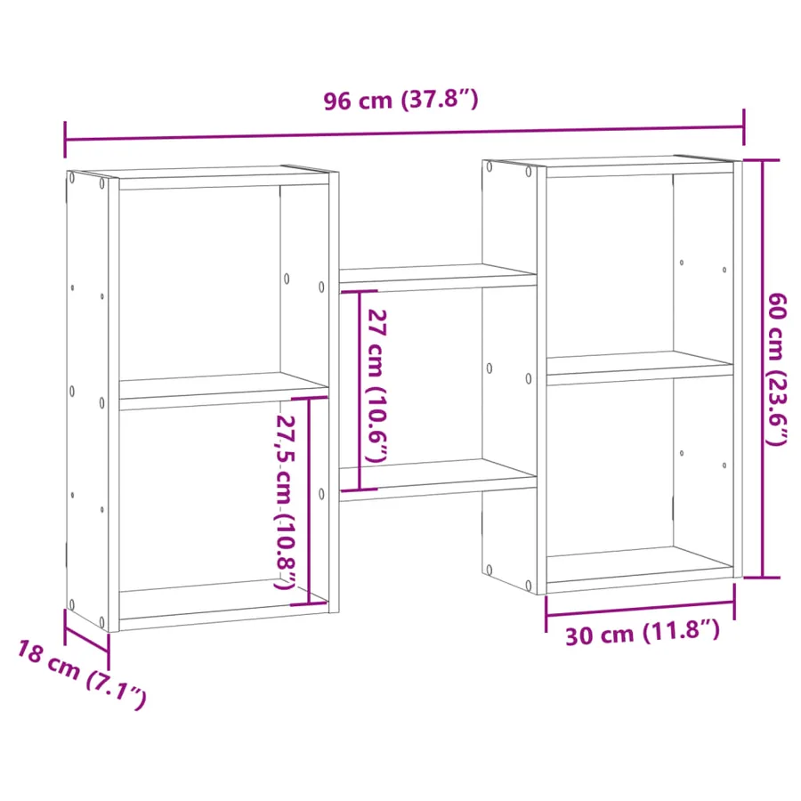 Étagère murale chêne marron 96x18x60 cm bois d'ingénierie - 10