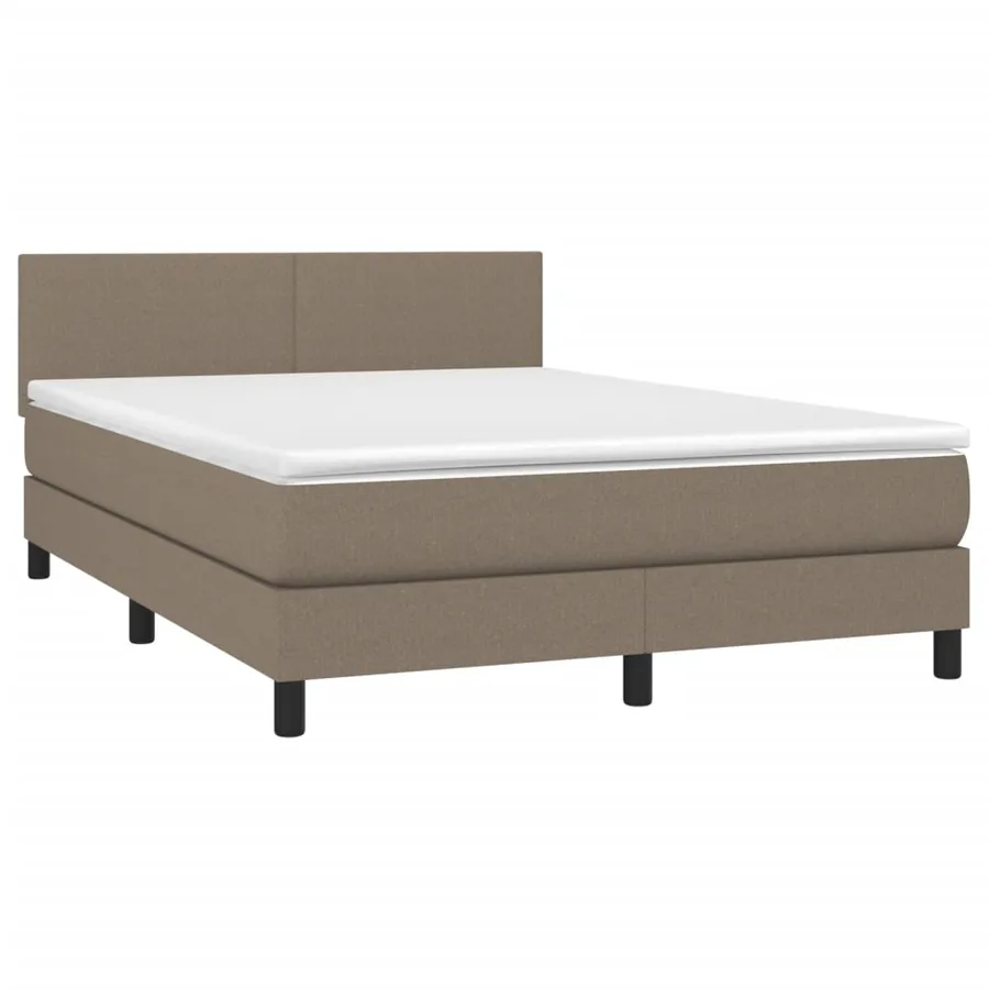 Sommier à lattes de lit avec matelas LED Taupe 140x200 cm Tissu - 3