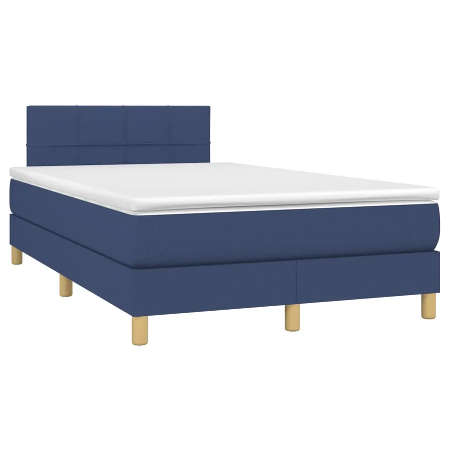 Sommier à lattes de lit avec matelas LED Bleu 120x200 cm Tissu - 3