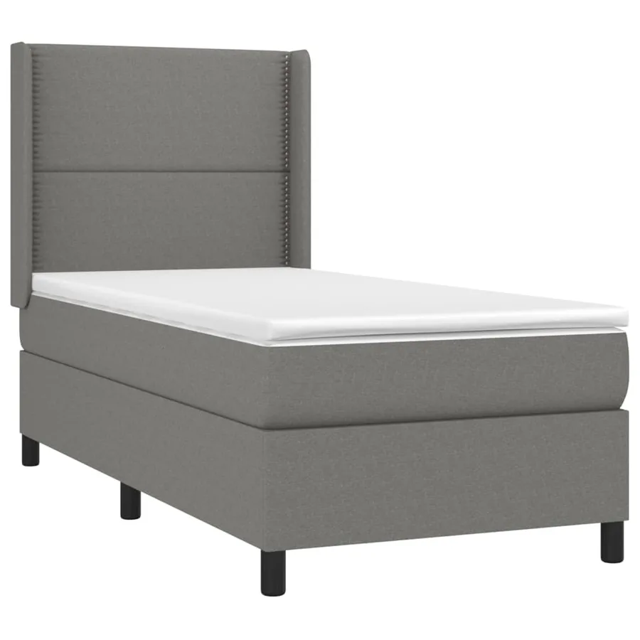 Sommier à lattes de lit matelas LED Gris foncé 90x200cm Tissu - 4