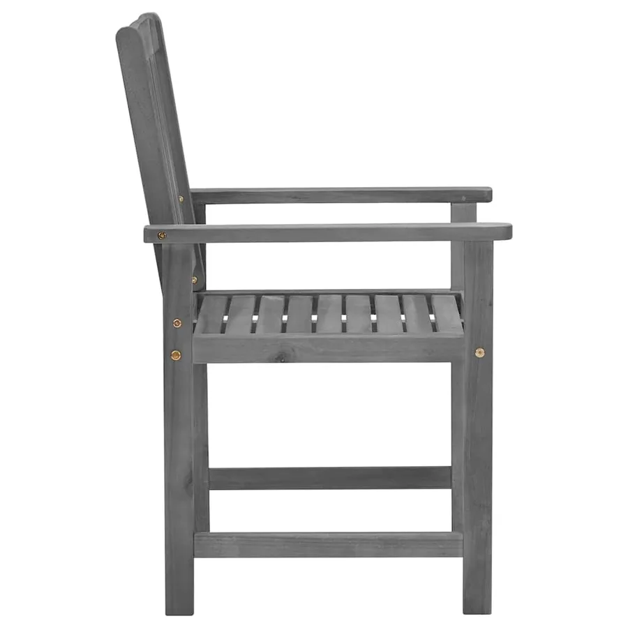 Chaises de jardin et coussins lot de 4 Gris Bois acacia massif - 6