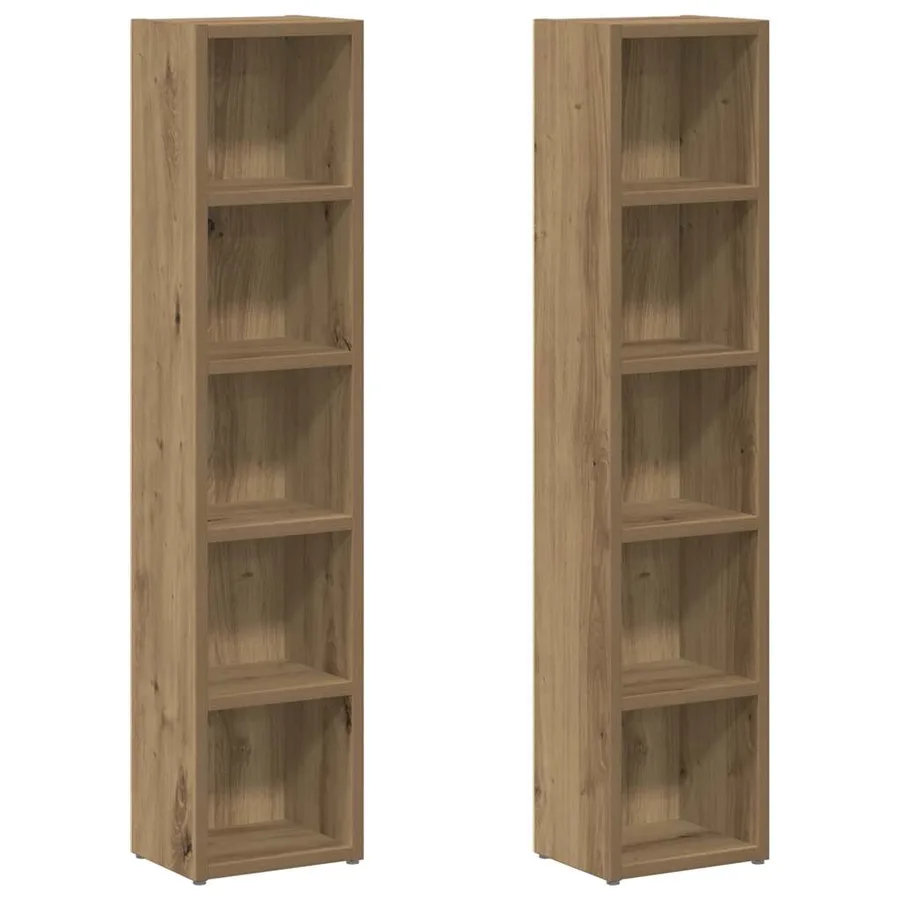 Armoires à CD 2 pcs chêne artisanal 21x16x93,5 cm - 2