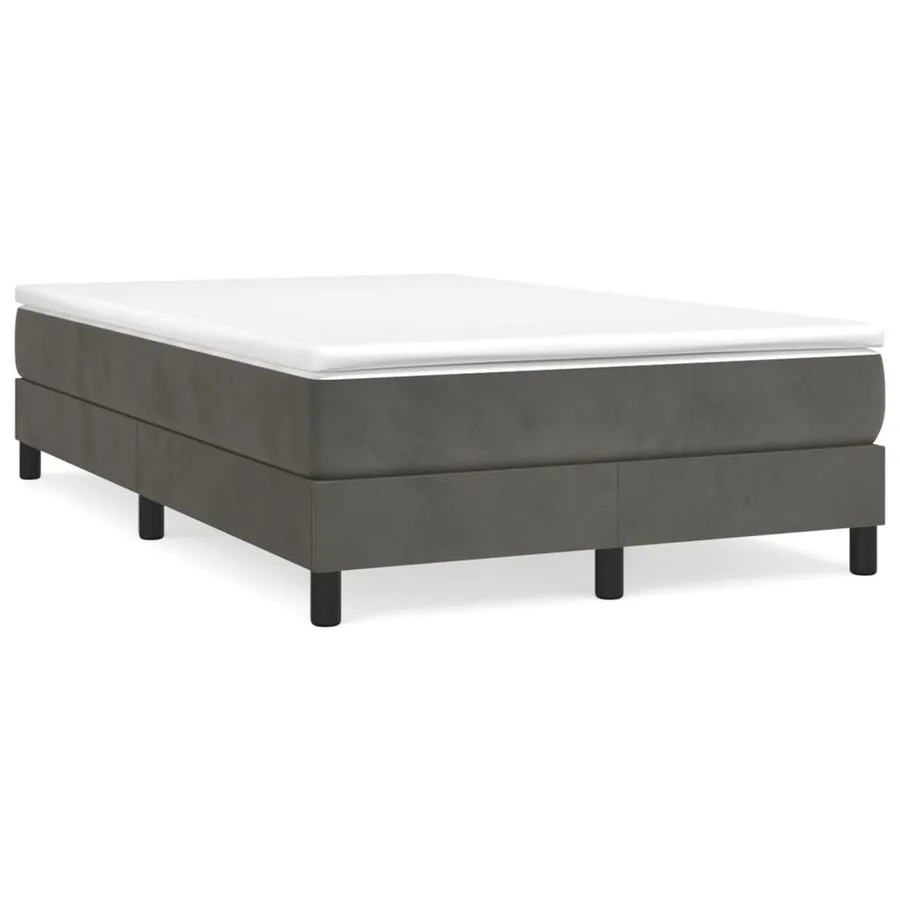 Sommier à lattes de lit et matelas Gris foncé 120x200cm Velours - 2