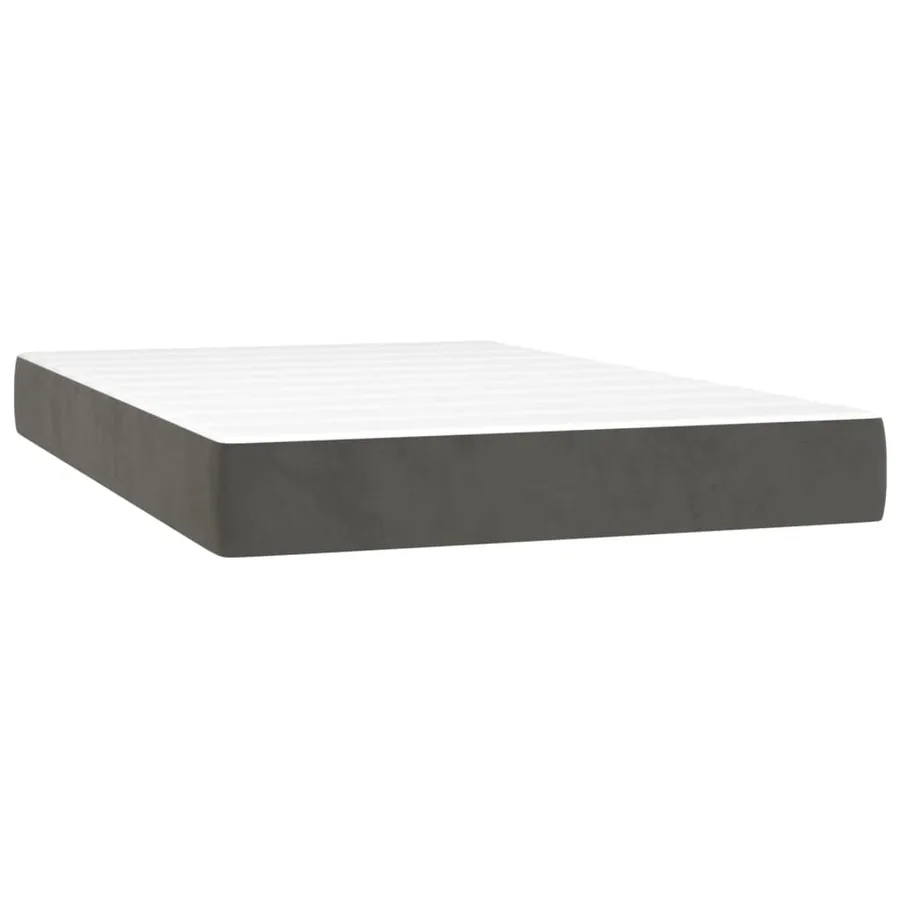 Sommier à lattes de lit et matelas Gris foncé 120x200cm Velours - 5