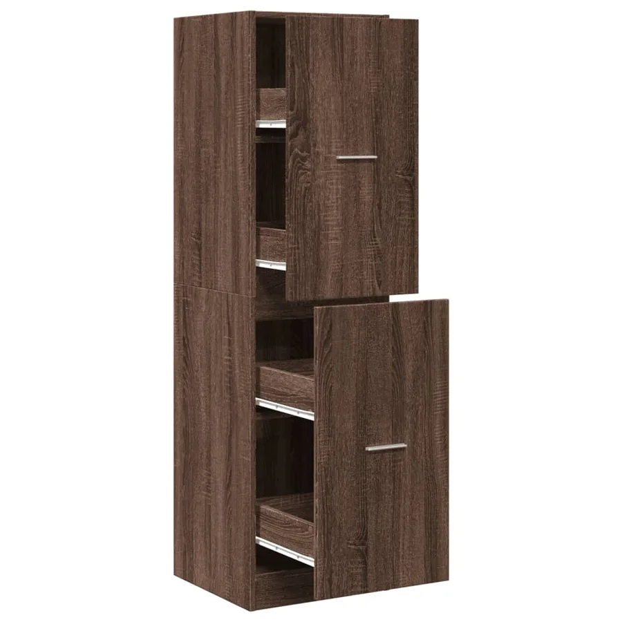 Armoire apothicaire chêne marron 40x41x144,5 cm bois ingénierie - 2