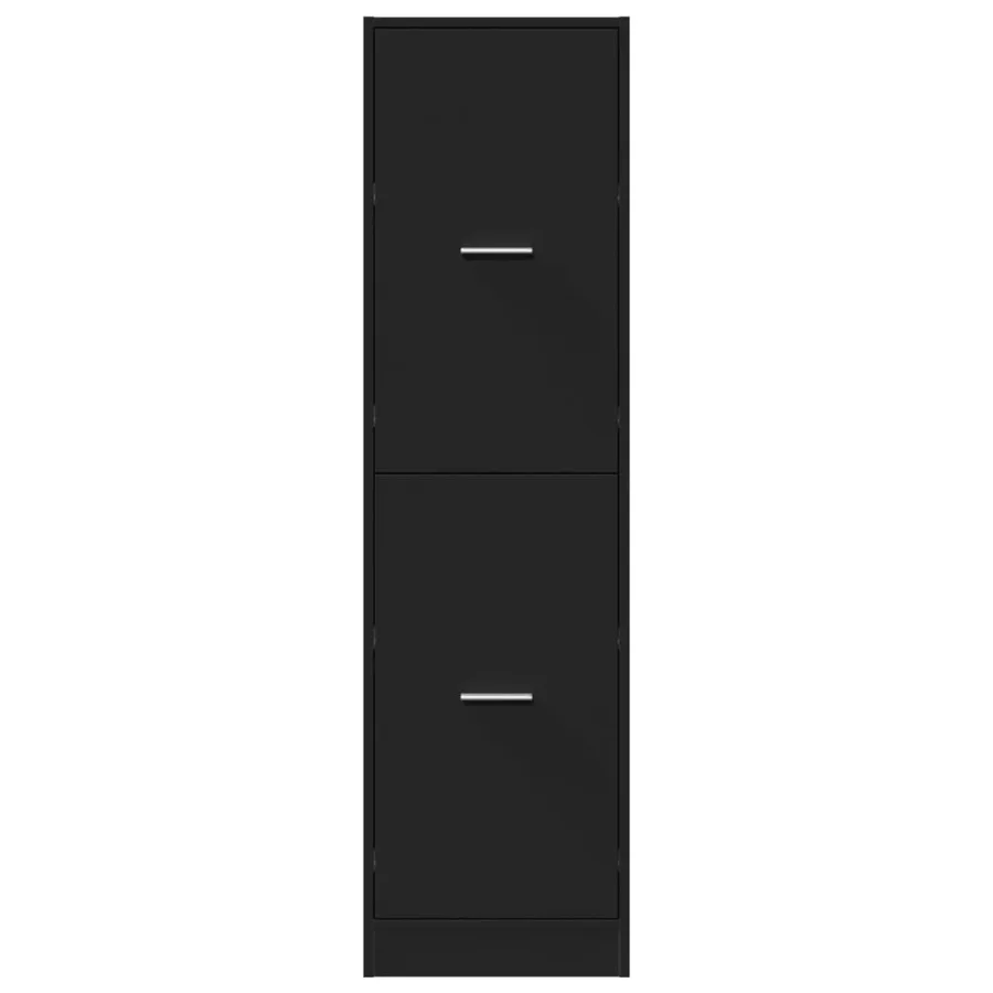 Armoire d'apothicaire noir 40x41x144,5 cm bois d'ingénierie - 5