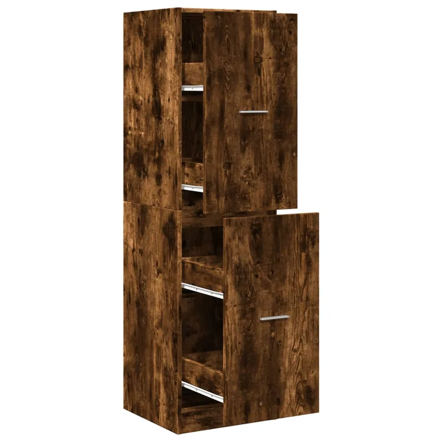 Armoire d'apothicaire chêne fumé 40x41x144,5 cm bois ingénierie - 2