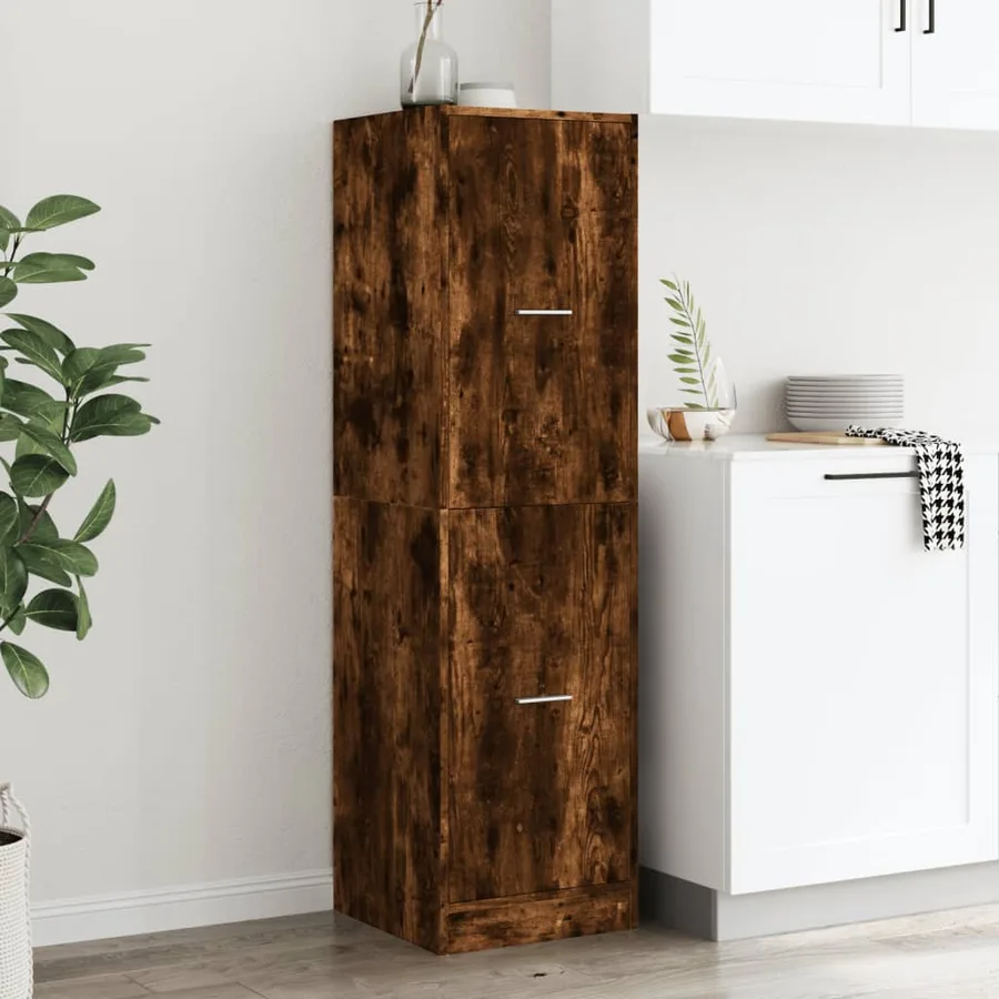 Armoire d'apothicaire chêne fumé 40x41x144,5 cm bois ingénierie - 3