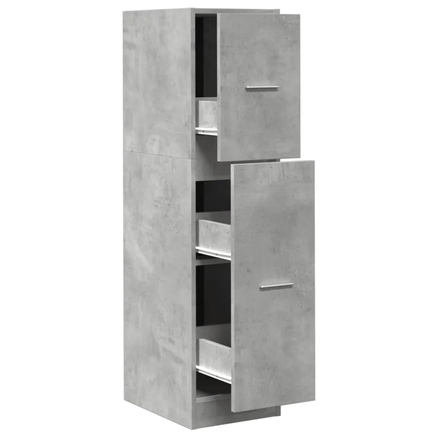 Armoire d'apothicaire gris béton 30x41x118 cm bois d'ingénierie - 2
