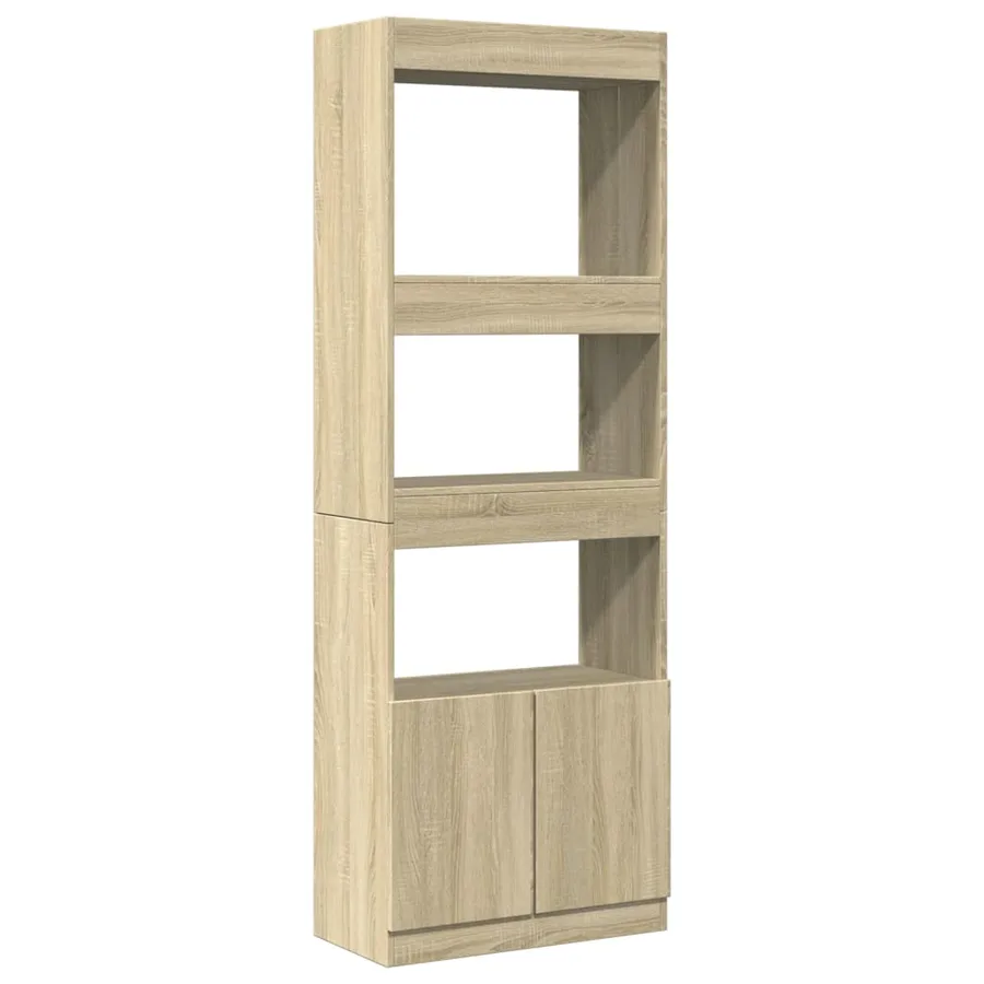 Buffet haut 63x33x180 cm chêne sonoma bois d'ingénierie - 2