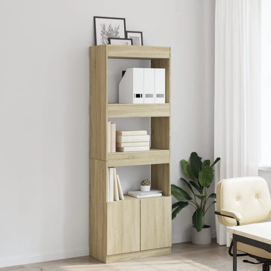 Buffet haut 63x33x180 cm chêne sonoma bois d'ingénierie - 3