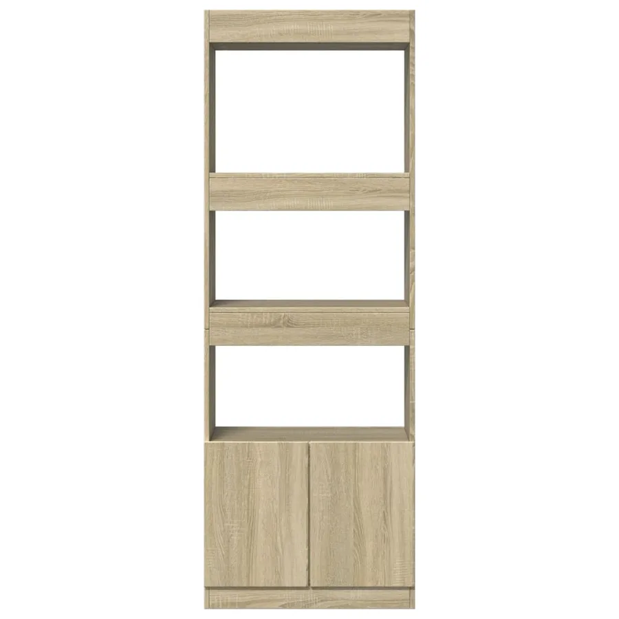 Buffet haut 63x33x180 cm chêne sonoma bois d'ingénierie - 5