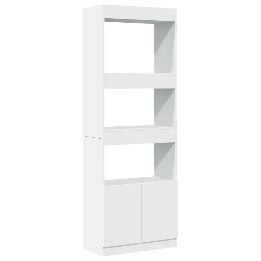 Buffet haut 63x33x180 cm blanc bois d'ingénierie - 2